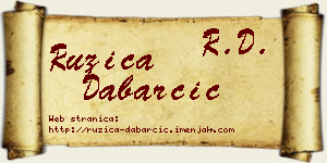 Ružica Dabarčić vizit kartica